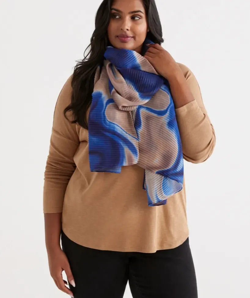 Pleated Marble Scarf<Sussan