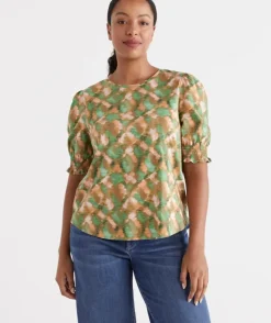 Print Shirred Top<Sussan Online