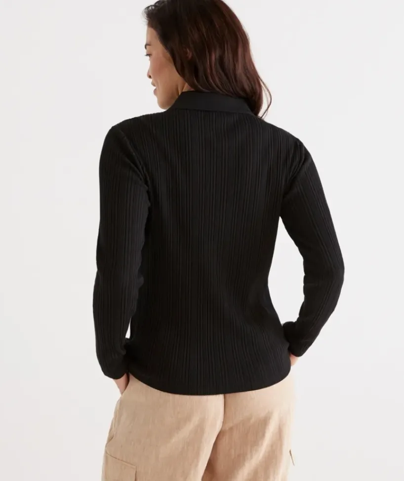 Rib Zip Top<Sussan