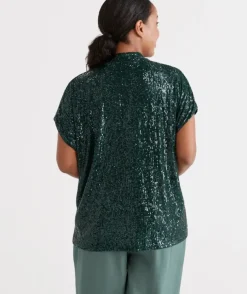 Sequin V Neck Top<Sussan Outlet