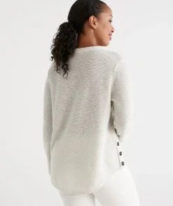 Side Button Textured Top<Sussan New