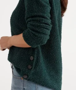 Side Button Textured Top<Sussan New