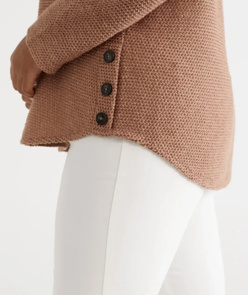 Side Button Textured Top<Sussan New