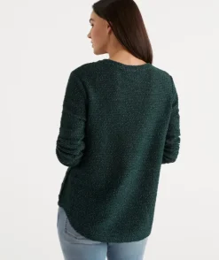Side Button Textured Top<Sussan Hot