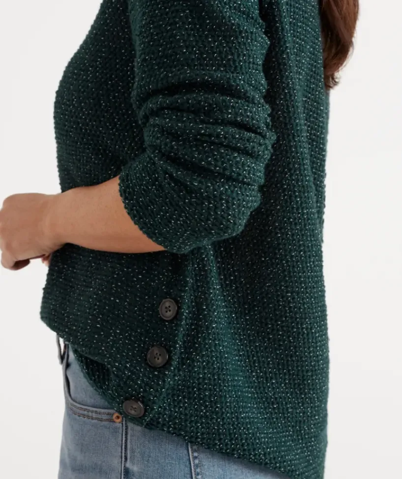 Side Button Textured Top<Sussan Best