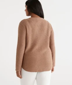 Side Button Textured Top<Sussan New
