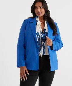Single Breasted Linen Blazer<Sussan Online