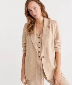 Single Breasted Linen Blazer<Sussan Clearance