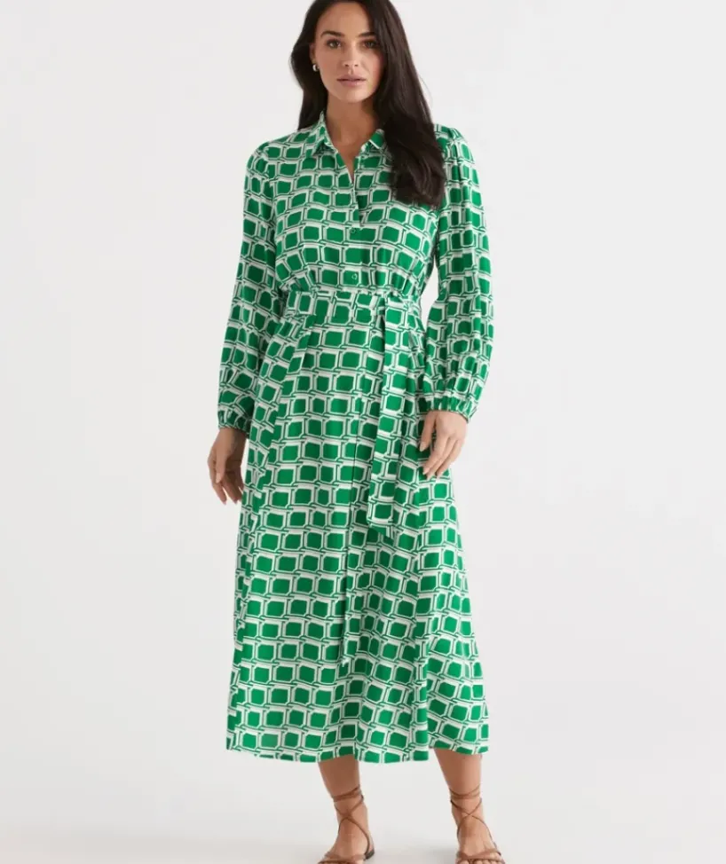Soft Geo Shirt Dress<Sussan New
