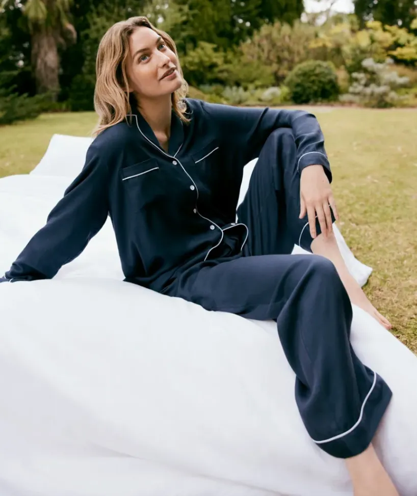 Solid Deep Navy Pyjama Set<Sussan Outlet