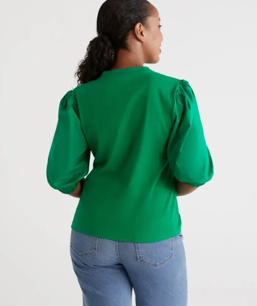 Spliced Puff Sleeve Top<Sussan Sale