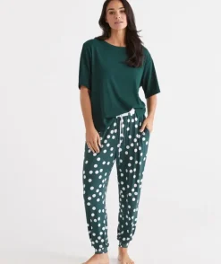 Spot Contrast Knit Harem Pyjama Pant<Sussan Online