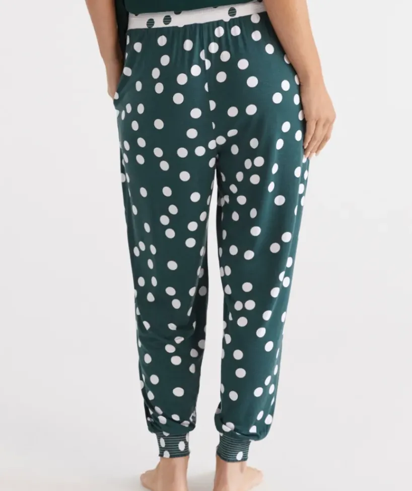 Spot Contrast Knit Harem Pyjama Pant<Sussan Online