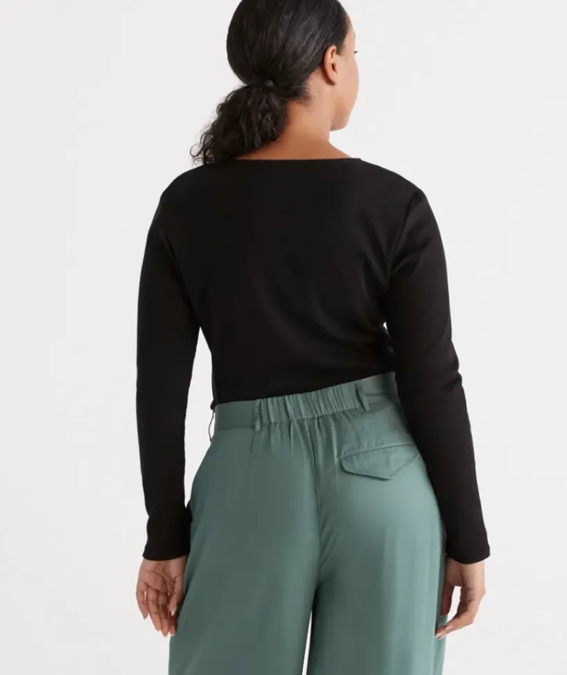 Square Neck Long Sleeve Top<Sussan New