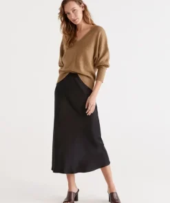 Winter Satin Slip Skirt<Sussan