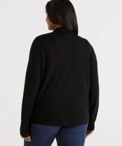 Wool Blend Button Long Sleeve Top<Sussan Discount
