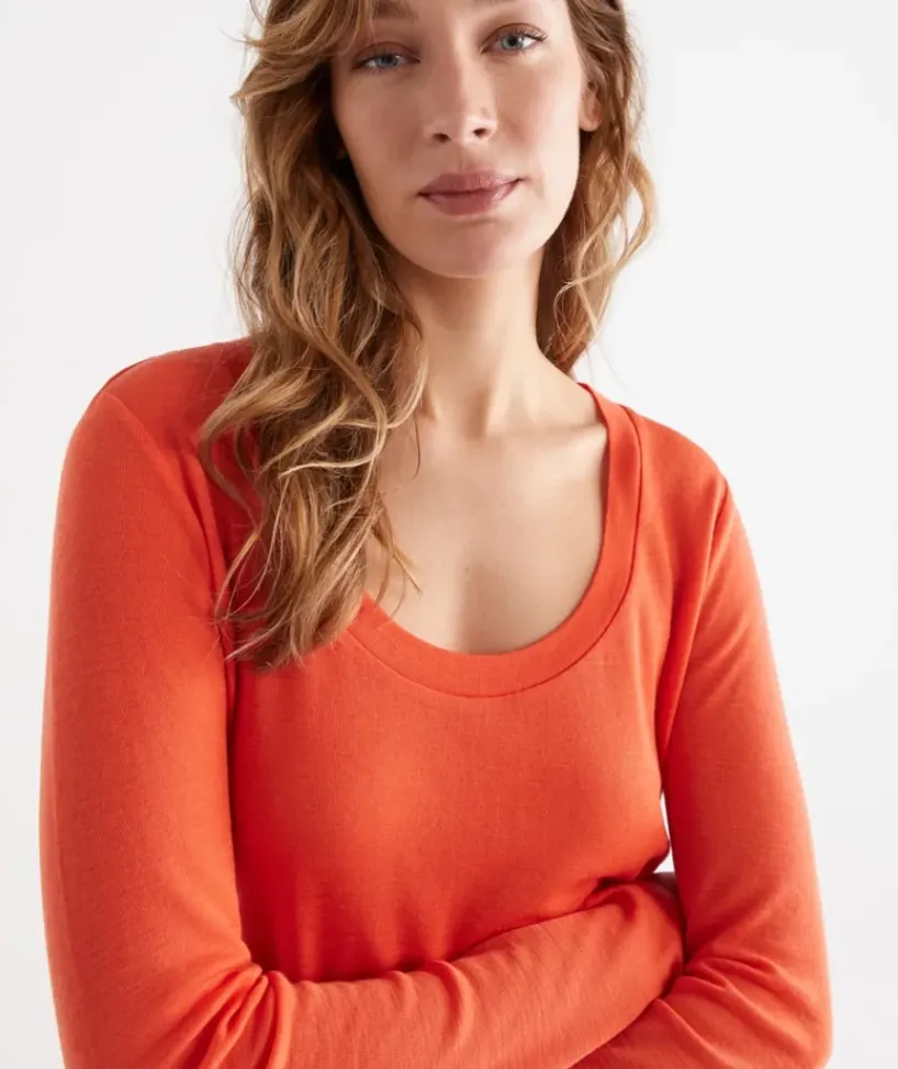 Wool Blend Scoop Top<Sussan Discount