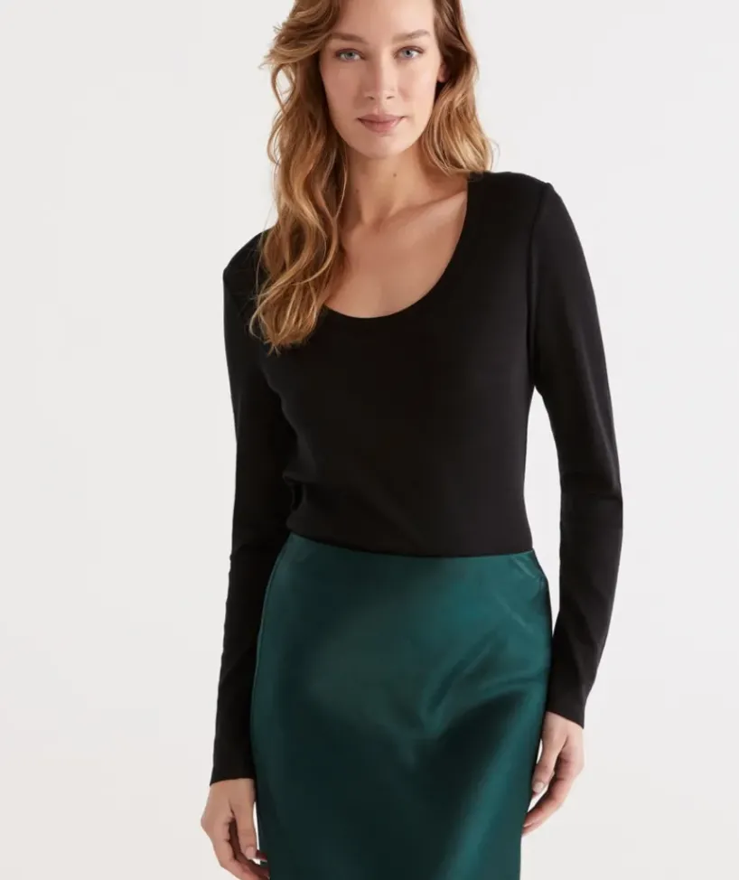 Wool Blend Scoop Top<Sussan Outlet