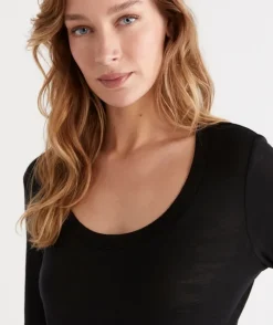 Wool Blend Scoop Top<Sussan Online