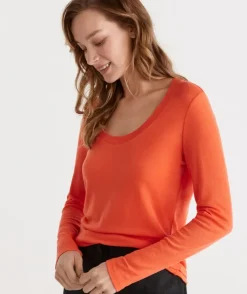 Wool Blend Scoop Top<Sussan Online